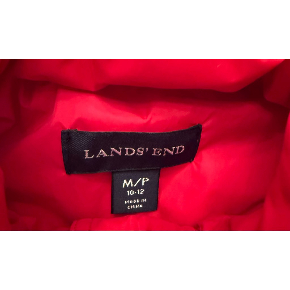 Lands' End Women's Red Quilted Puffer Vest MP 10 / 12 Snap Front - Picture 3 of 9